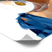 Poster Peinture afro-américaine en bleu et jaune (Coin)