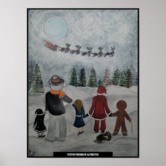 Poster Peinture Amis de Fête par Alfred Fox (Devant)
