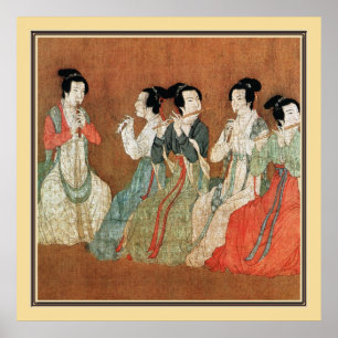 Poster Peinture ancienne chinoise, dames