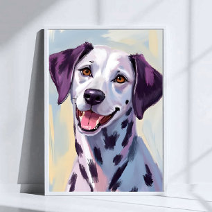 Poster Peinture aquarelle chien dalmate Art pour animaux 