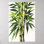Poster Peinture aquarelle de bambou (Devant)