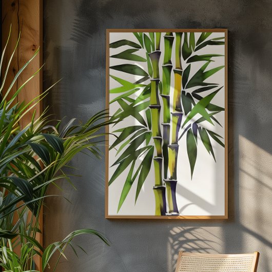 Poster Peinture aquarelle de bambou