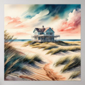 Poster Peinture aquarelle de Beach House (Devant)