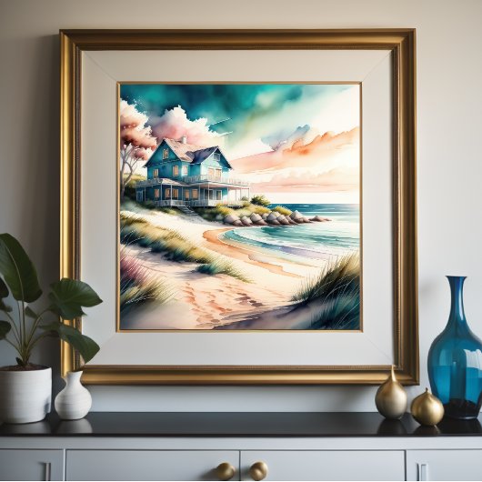 Poster Peinture aquarelle de Beach House
