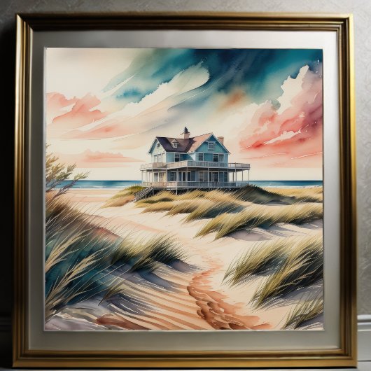 Poster Peinture aquarelle de Beach House