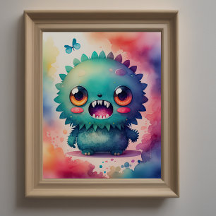 Poster Peinture aquarelle de Chibi Monster
