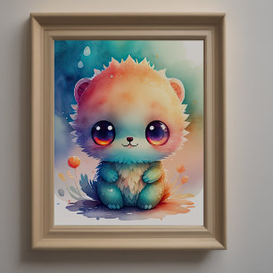 Poster Peinture aquarelle de Chibi Monster