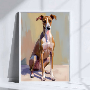 Poster Peinture aquarelle de chien Lévrier italien