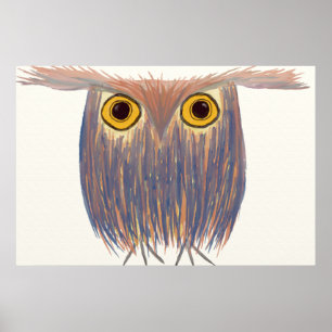Poster Peinture aquarelle de Chouette colorée