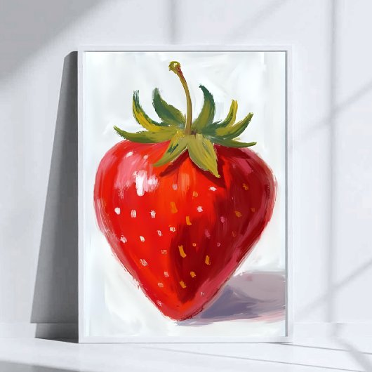 Poster Peinture aquarelle de fraise rouge