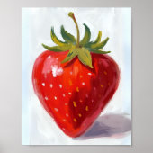 Poster Peinture aquarelle de fraise rouge (Devant)