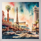 Poster Peinture aquarelle de Gambling Resort City (Devant)