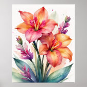 Poster Peinture aquarelle de Gladiolas V (Devant)
