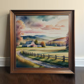 Poster Peinture aquarelle de la ferme