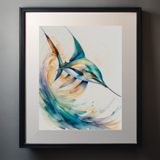 Poster Peinture aquarelle de Marlin