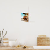 Poster Peinture aquarelle de Mykonos Beach (Cuisine)