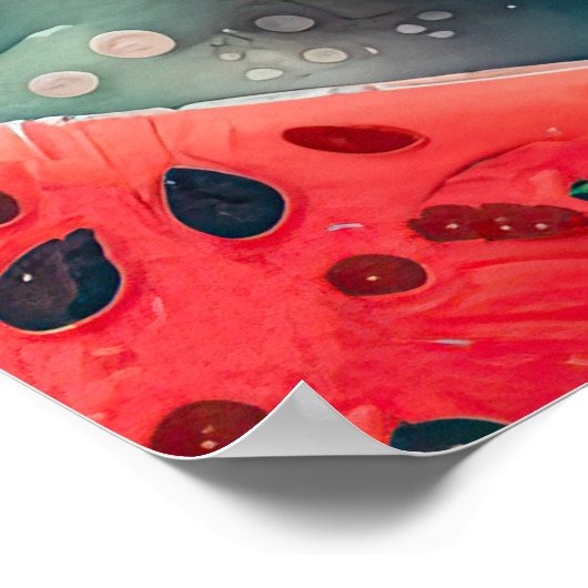 Poster Peinture aquarelle de pastèque II (Coin)