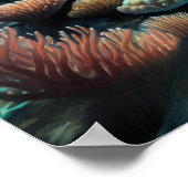 Poster Peinture aquarelle de récif sous-marin tropical (Coin)