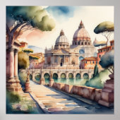 Poster Peinture aquarelle de Rome antique (Devant)