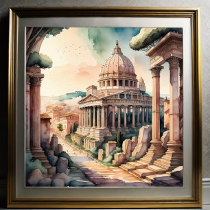 Poster Peinture aquarelle de Rome II antique