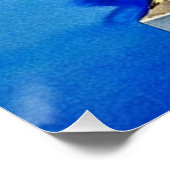 Poster Peinture aquarelle de Santorin Grèce (Coin)