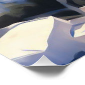 Poster Peinture aquarelle de Santorin Grèce (Coin)