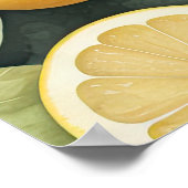 Poster Peinture aquarelle des citrons (Coin)