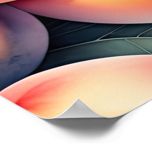 Poster Peinture aquarelle des pêches (Coin)