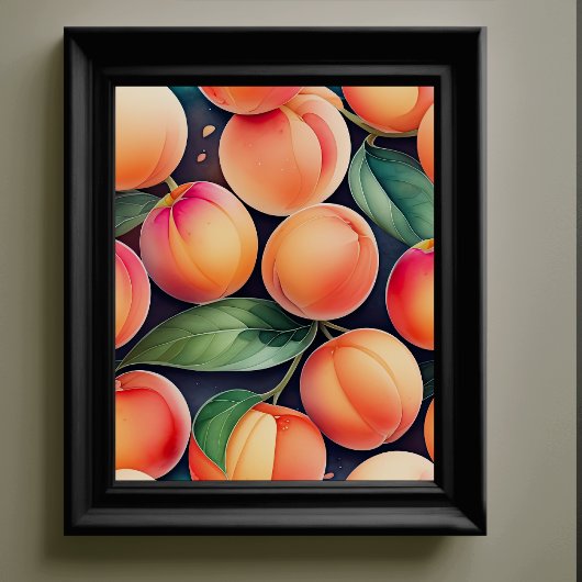 Poster Peinture aquarelle des pêches II