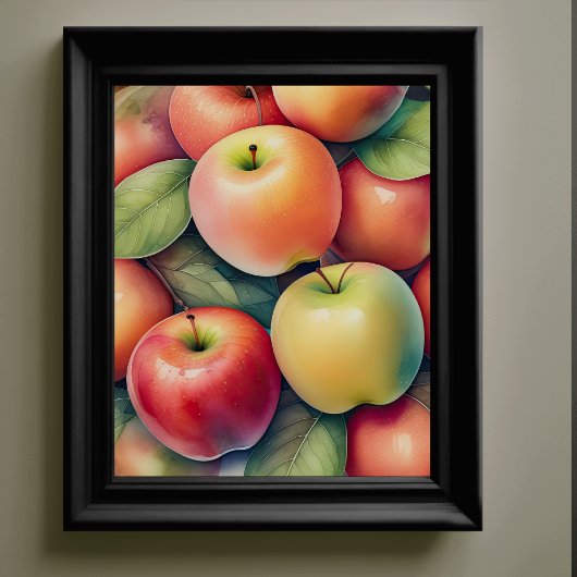 Poster Peinture aquarelle des pommes