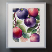 Poster Peinture aquarelle des prunes