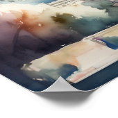 Poster Peinture aquarelle du bâtiment Capitol (Coin)