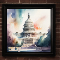 Peinture aquarelle du bâtiment Capitol