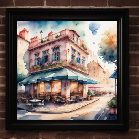 Poster Peinture aquarelle du Café Parisien
