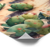 Poster Peinture aquarelle du désert du paysage rural (Coin)