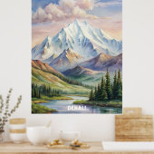 Poster Peinture aquarelle du parc national de Denali (Cuisine)