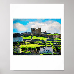 Poster Peinture aquarelle du paysage d'Inishmore présen