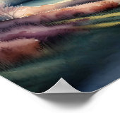 Poster Peinture aquarelle du paysage rural (Coin)