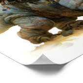 Poster Peinture aquarelle d'un elfe guerrier sans peur (Coin)