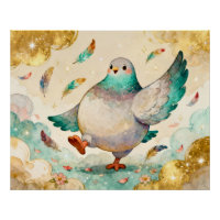 Peinture aquarelle d'un pigeon