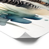 Poster Peinture aquarelle d'une maman et d'un bébé zèbre  (Coin)