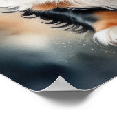 Poster Peinture aquarelle King Charles Cavalier Chiot (Coin)