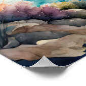 Poster Peinture aquarelle Paysage de la côte méditerranée (Coin)