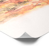 Poster Peinture aquarelle paysage rose fleur rouge rose d (Coin)