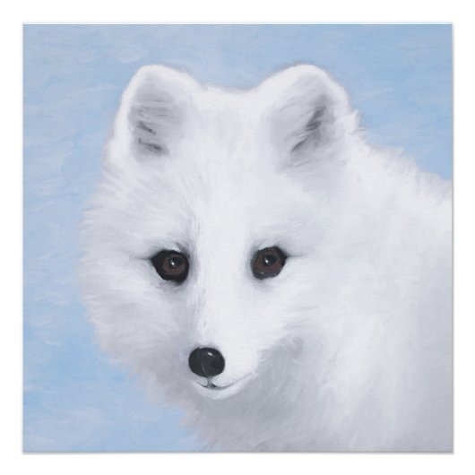 Poster Peinture Arctic Fox - Art original de la faune (Devant)