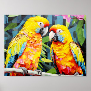 Poster Peinture Art Décor Oiseau de perroquet