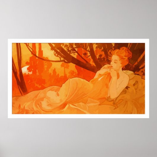 Poster Peinture Art Nouveau inspirée de Mucha (Devant)