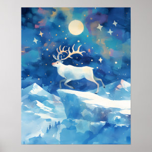 Poster Peinture artistique à l'aquarelle de rennes de Noë