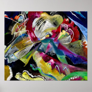 Poster Peinture avec lignes blanches - Kandinsky