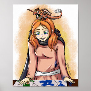 Poster Peinture avec un dragon